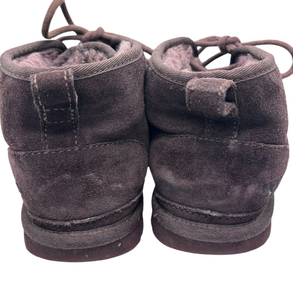 UGG Mens 6 Brown Neumel Fur Lined Suede Lace Up Casual Boot Shoes - Picture 3 of 9